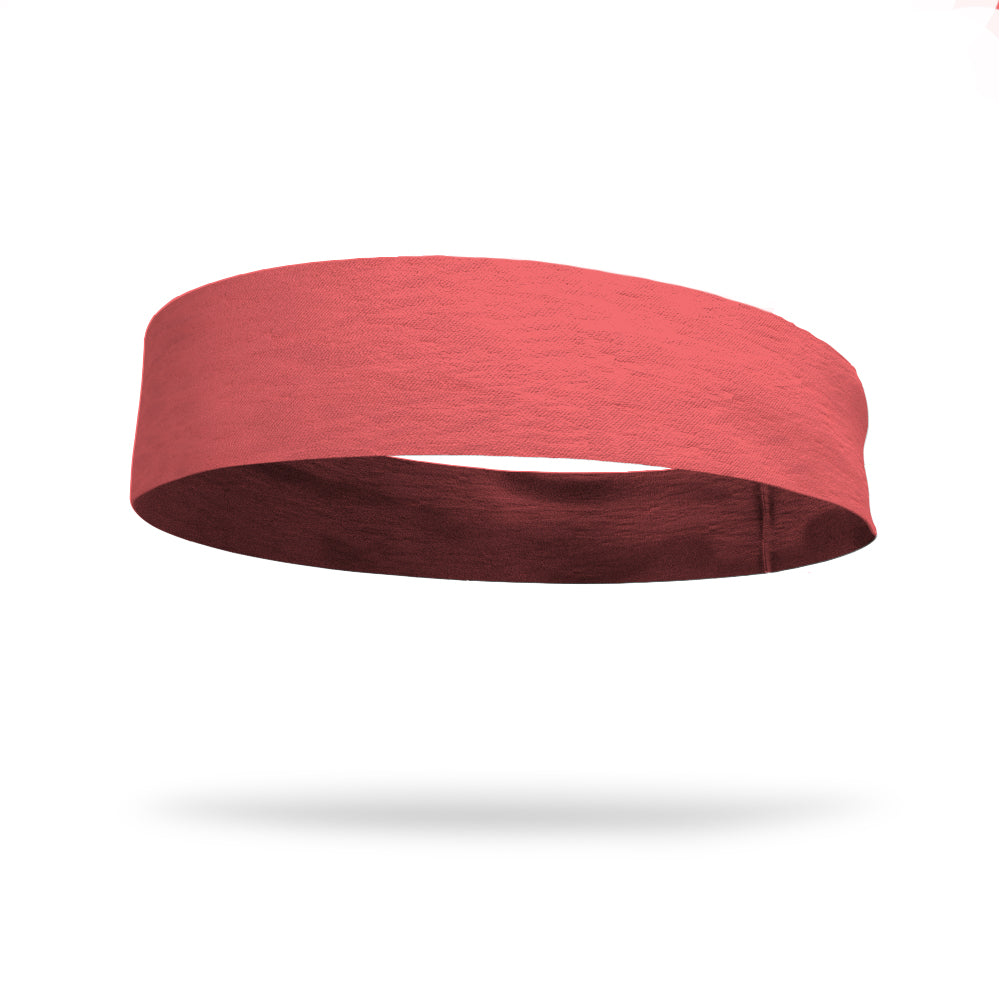 Solid color Neon Coral 3 inch Flat Back Sweat Wicking Headband