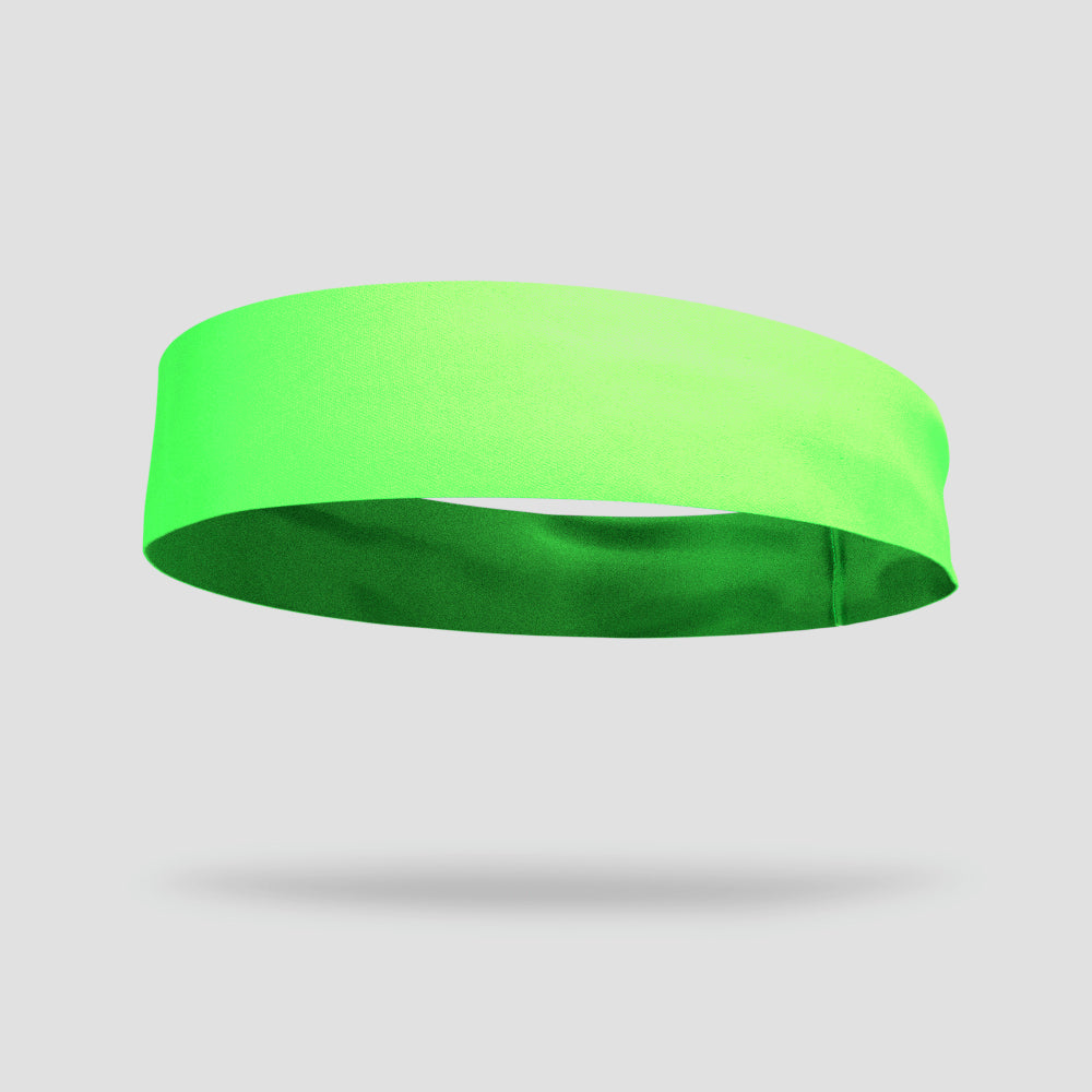 Solid color Neon Green 3 inch Flat Back Sweat Wicking Headband