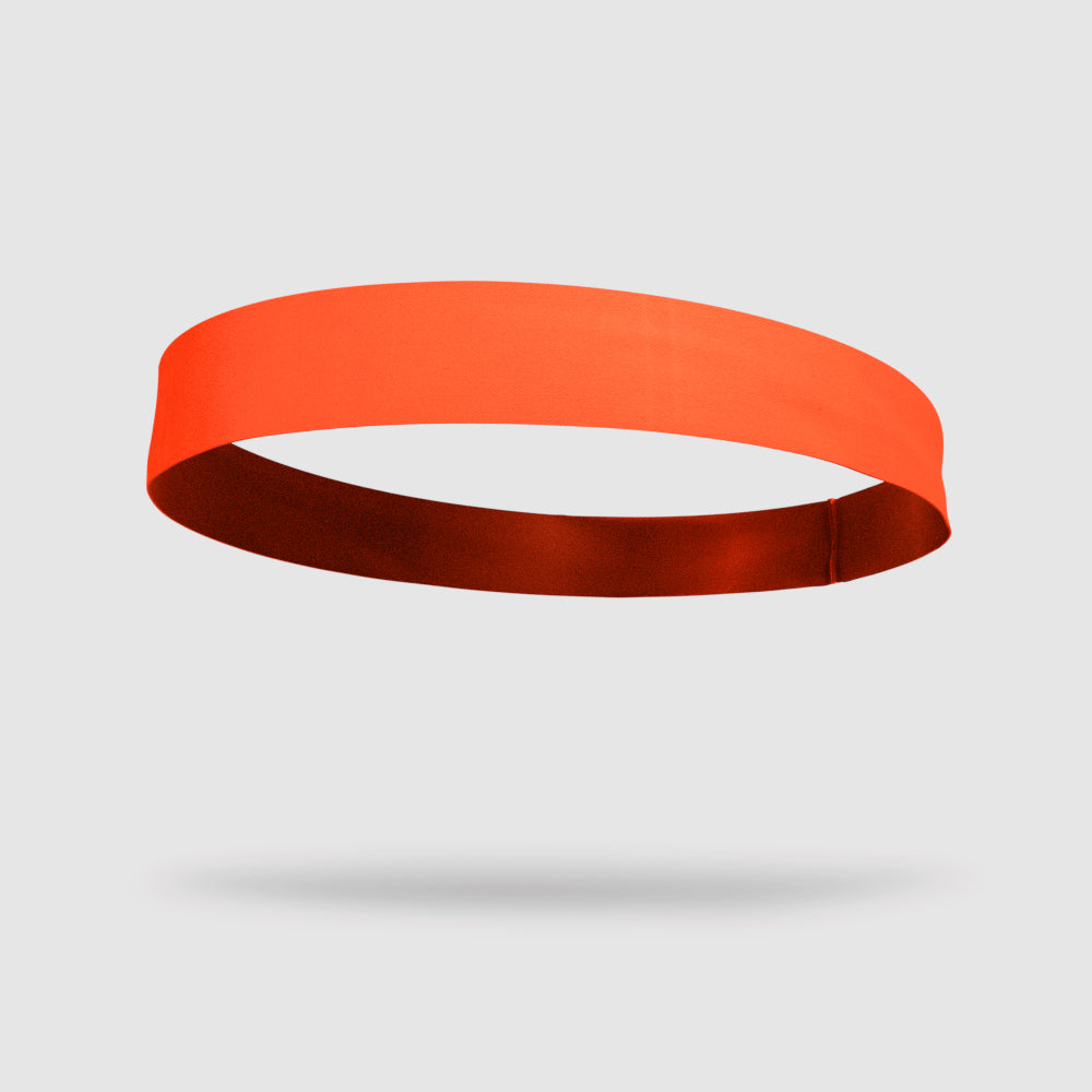Solid color Neon Orange 2 Inch Flat Back Sweat Wicking Headband