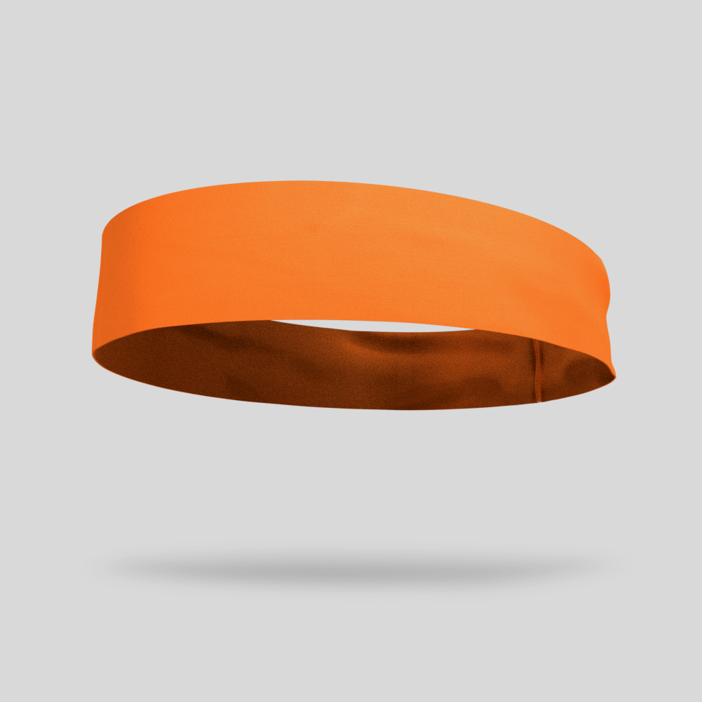 Solid color Neon Orange 3 inch Flat Back Sweat Wicking Headband
