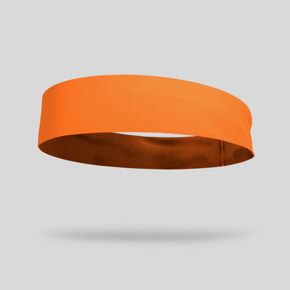 Solid color Neon Orange 3 inch Flat Back Sweat Wicking Headband