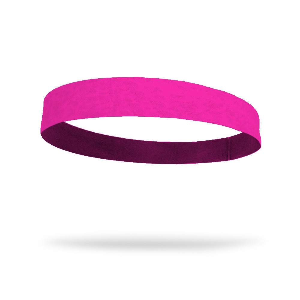 Solid color Neon Pink 2 Inch Flat Back Sweat Wicking Headband