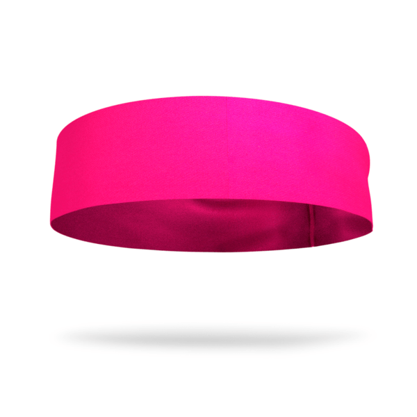 Solid color Neon Pink 4 Inch Flat Back Sweat Wicking Headband