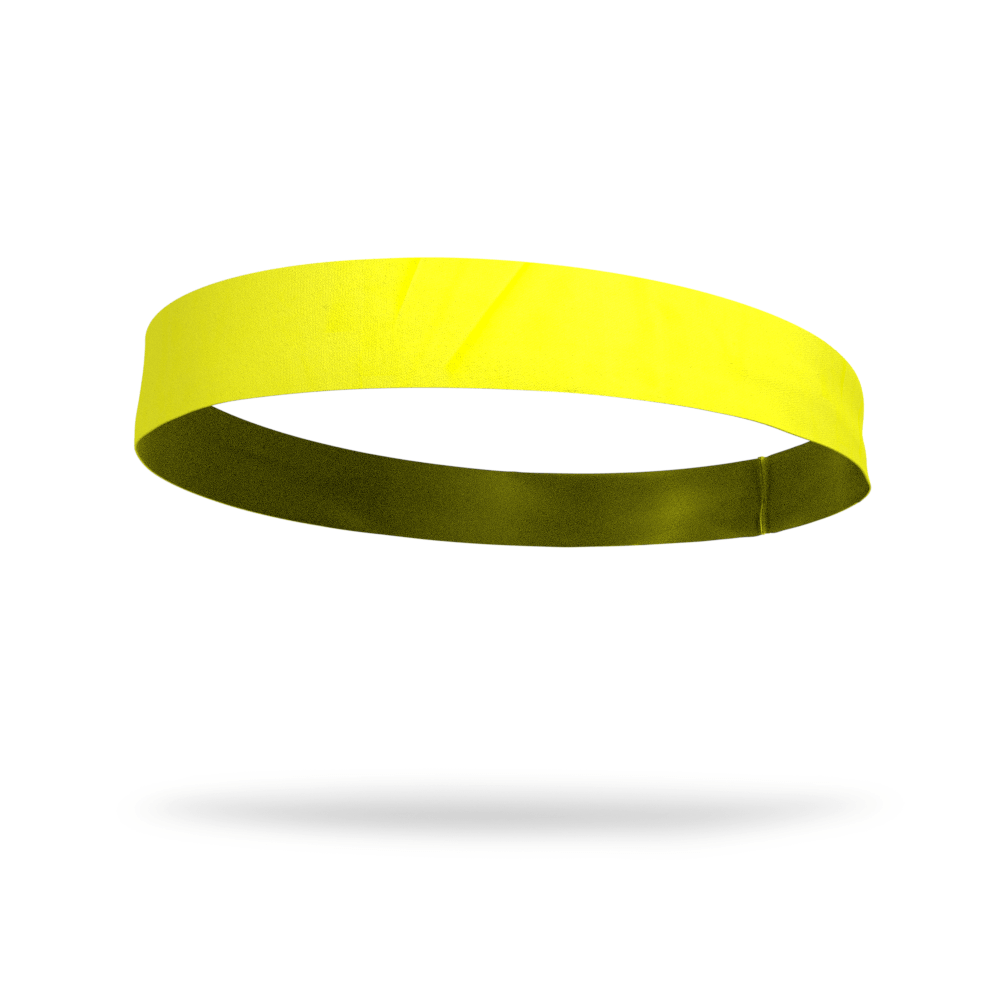 Solid color Neon Yellow 2 Inch Flat Back Sweat Wicking Headband
