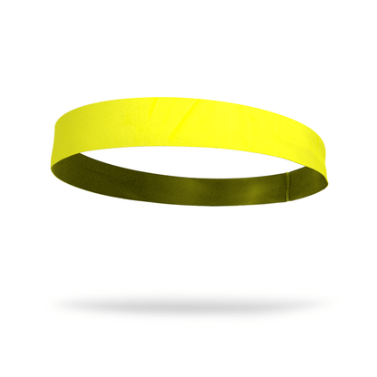 Solid color Neon Yellow 2 Inch Flat Back Sweat Wicking Headband