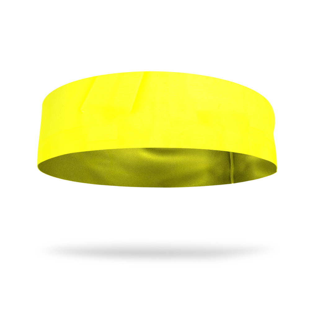 Solid color Neon Yellow 4 Inch Flat Back Sweat Wicking Headband