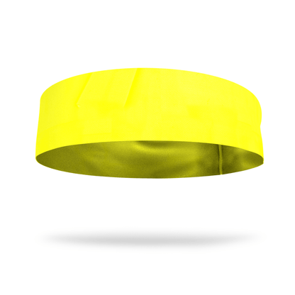 Solid color Neon Yellow 4 Inch Flat Back Sweat Wicking Headband