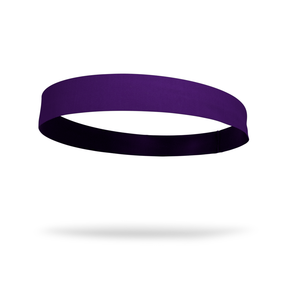 Solid color Purple 2 Inch Flat Back Sweat Wicking Headband