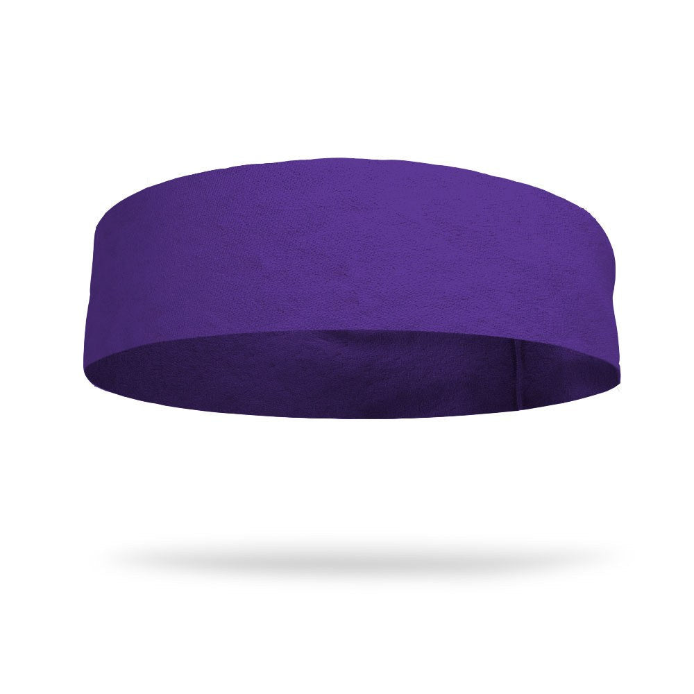 Solid color Purple 4 Inch Flat Back Sweat Wicking Headband