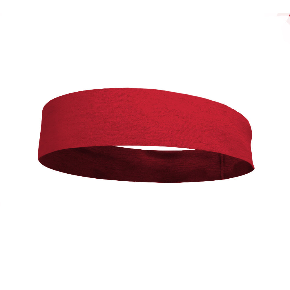Solid color Red 3 Inch Flat Back Sweat Wicking Headband