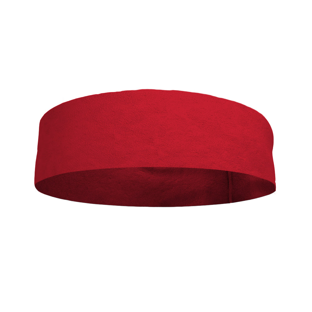 Solid color Red 4 Inch Flat Back Sweat Wicking Headband