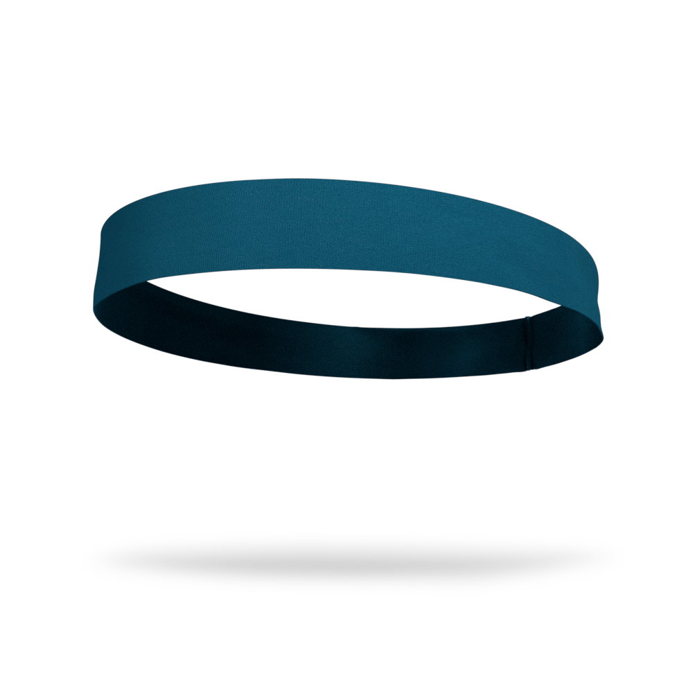 Solid color Teal 2 Inch Flat Back Sweat Wicking Headband