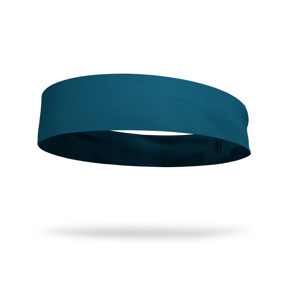 Solid color Teal 3 inch Flat Back Sweat Wicking Headband