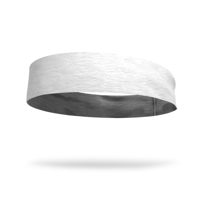 Solid color White 3 inch Flat Back Sweat Wicking Headband