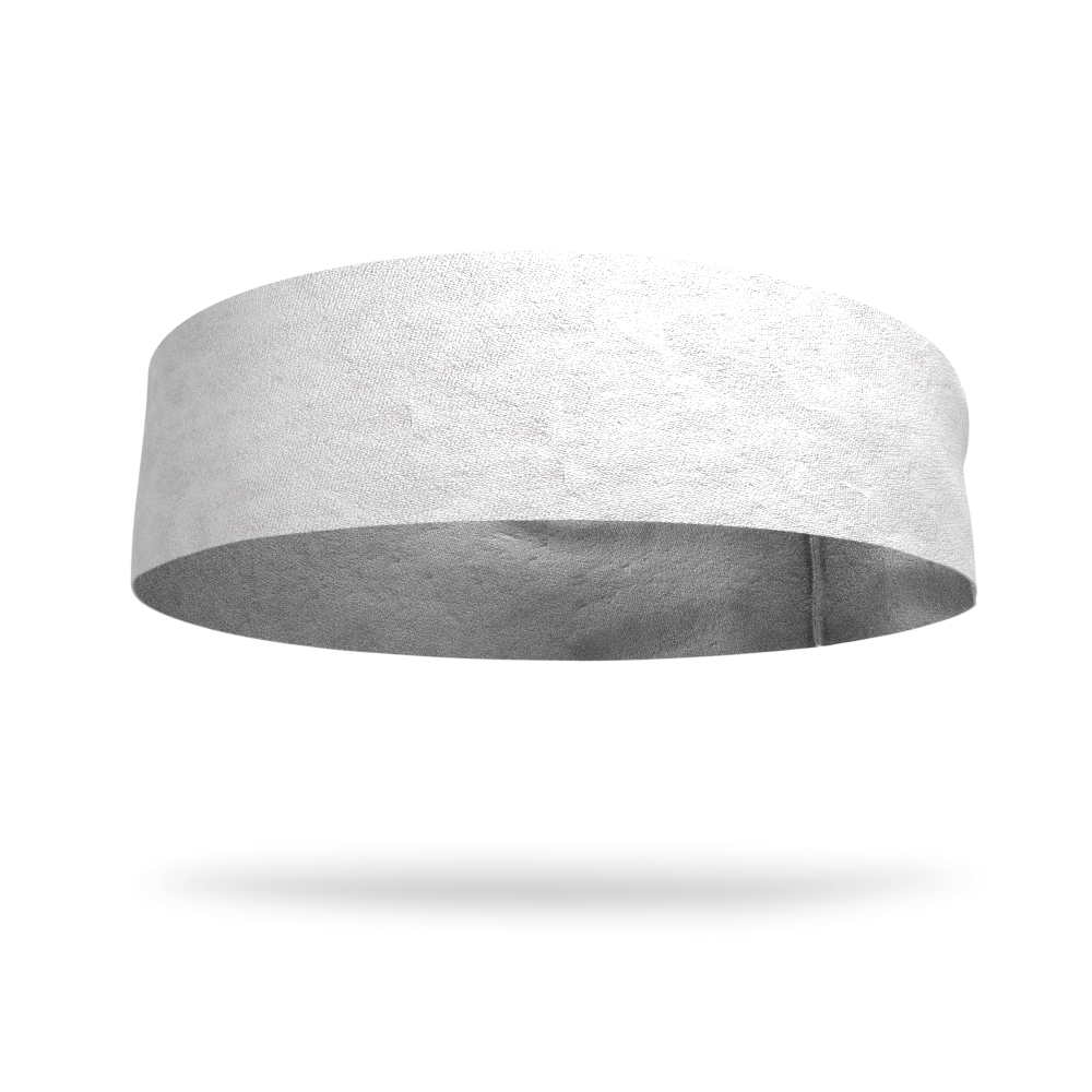 Solid color White 4 Inch Flat Back Sweat Wicking Headband