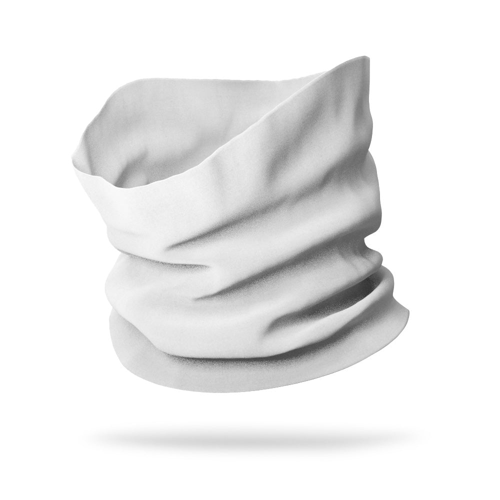Solid color White Sweat Wicking Neck Gaiter