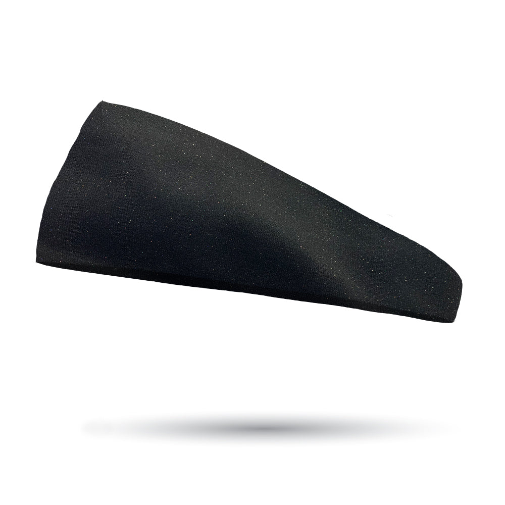 Fashion Speckled Black Headband - 4" Tapered