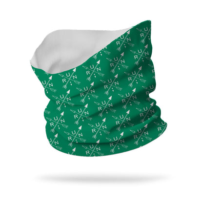 Still I Run Foundation Cross Arrows Wicking Neck Gaiter 12" Length (white logo)
