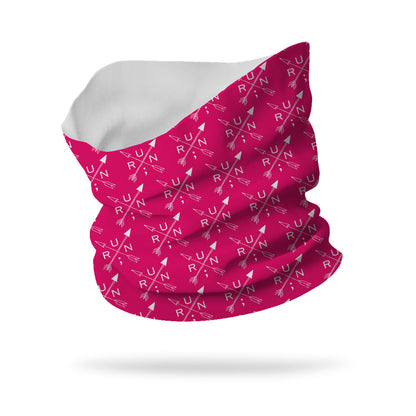 Still I Run Foundation Cross Arrows Wicking Neck Gaiter 12" Length (white logo)