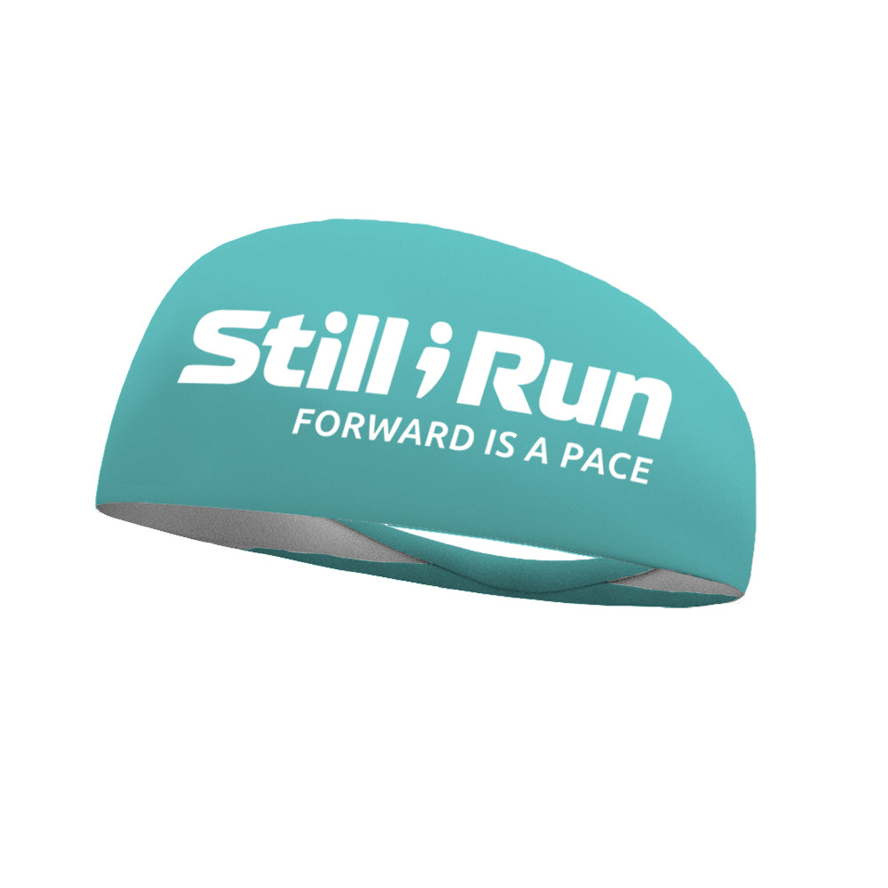 Still I Run Foundation (White Logo) Wicking Headband