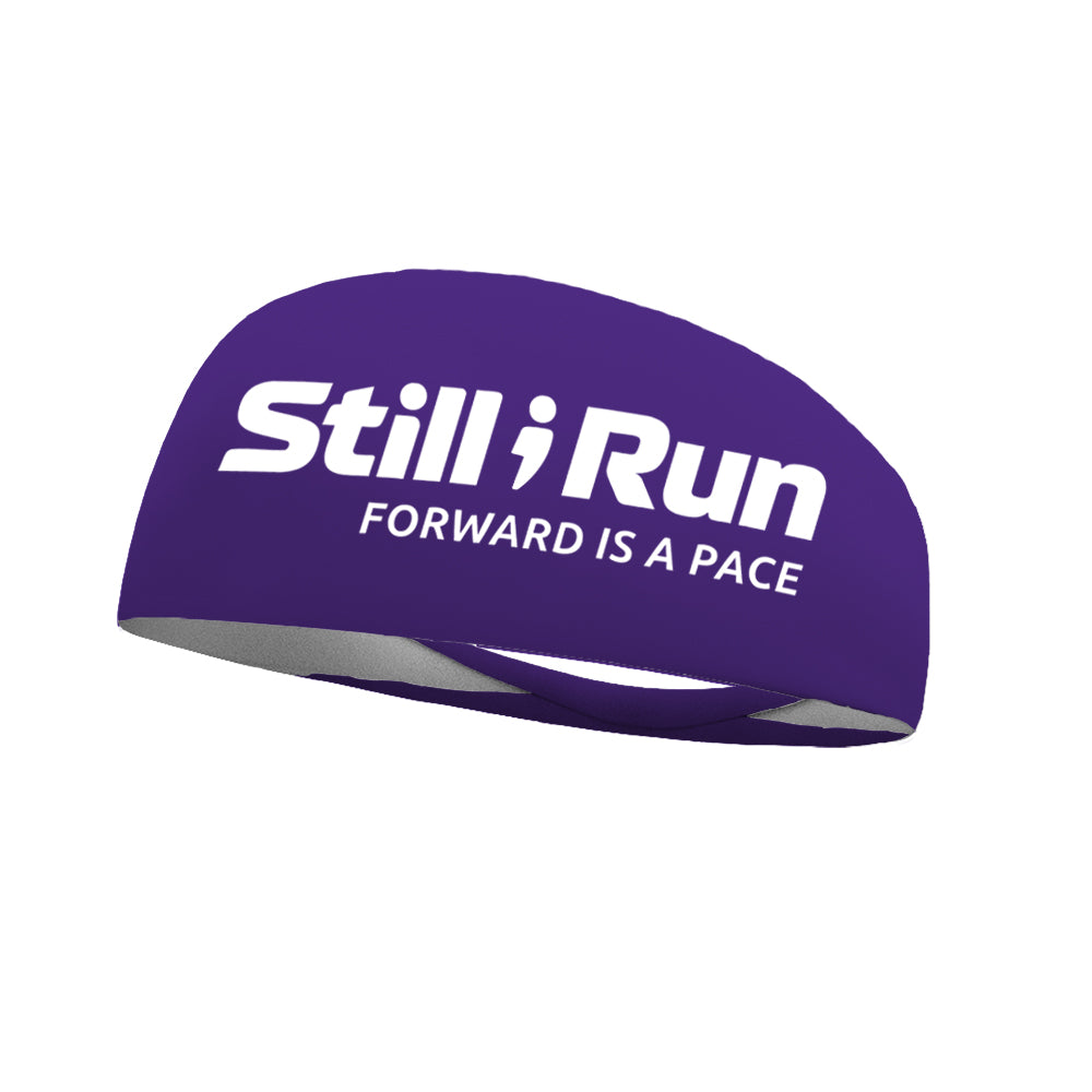 Still I Run Foundation (White Logo) Wicking Headband