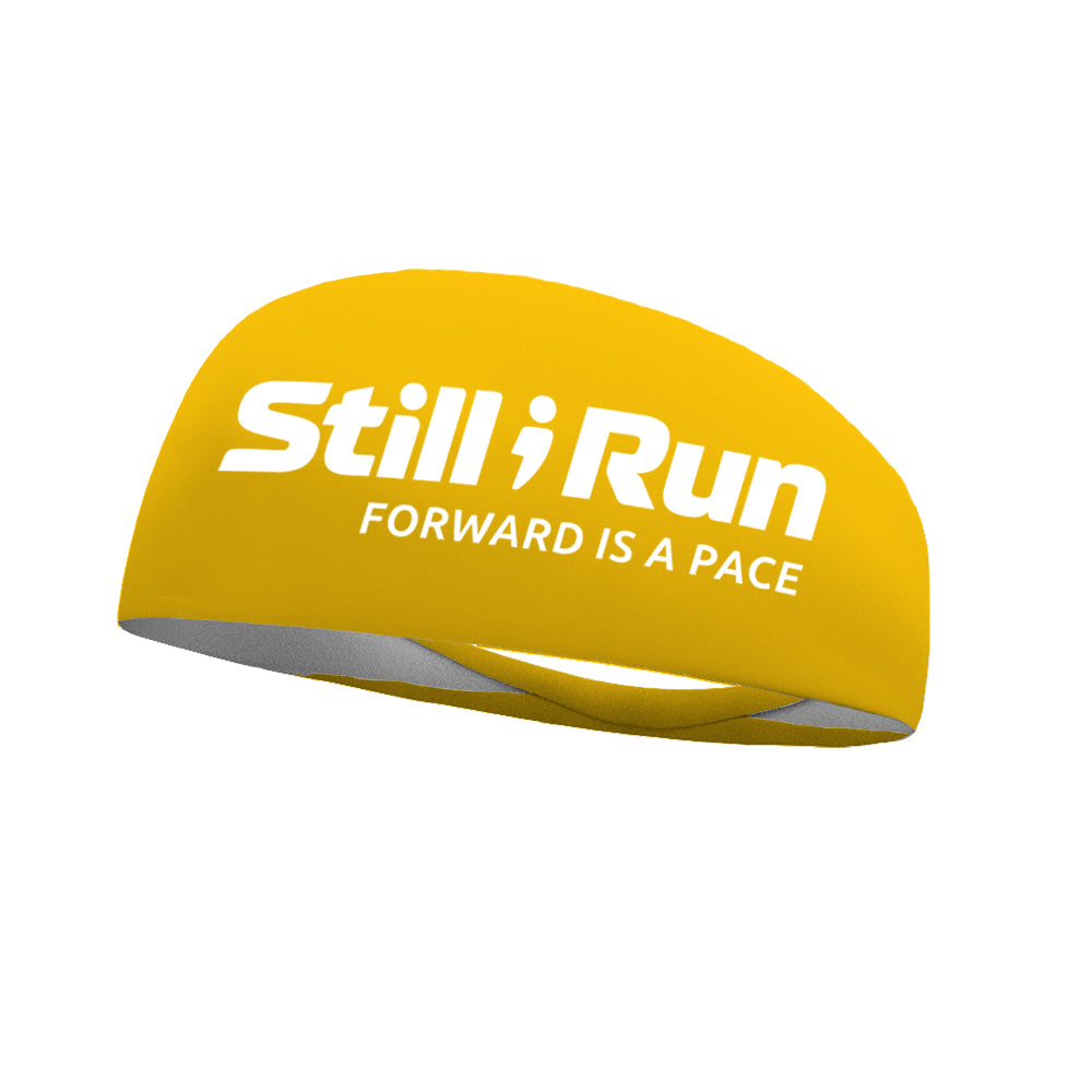 Still I Run Foundation (White Logo) Wicking Headband