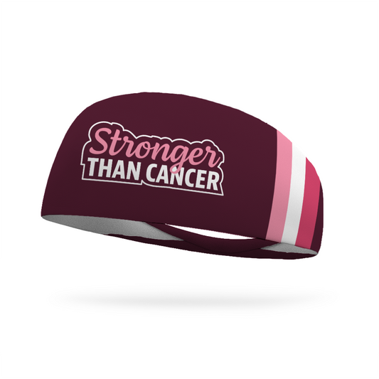 Stronger Than Cancer Stripes Wicking Performance Headband