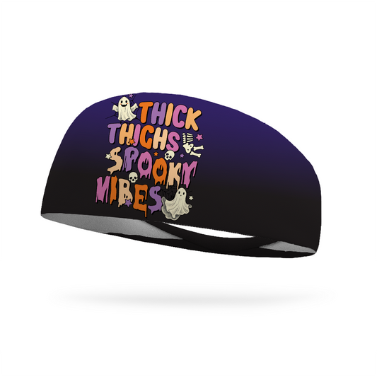 Thick Thighs Spooky Vibes Wicking Performance Headband