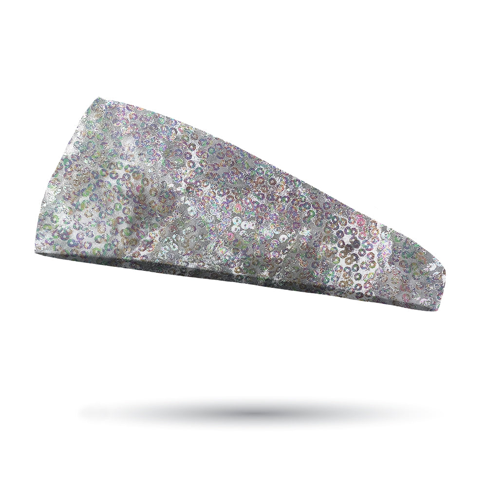 Fashion White Velvet Sequins Headband