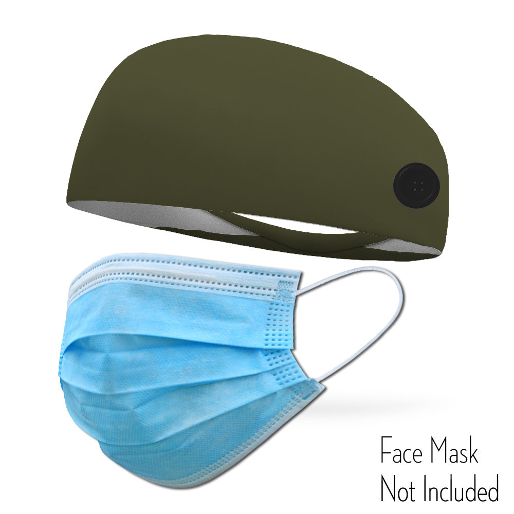 Army Headband with Buttons To Attach Medical Face Masks (Headband only Mask Not Included)
