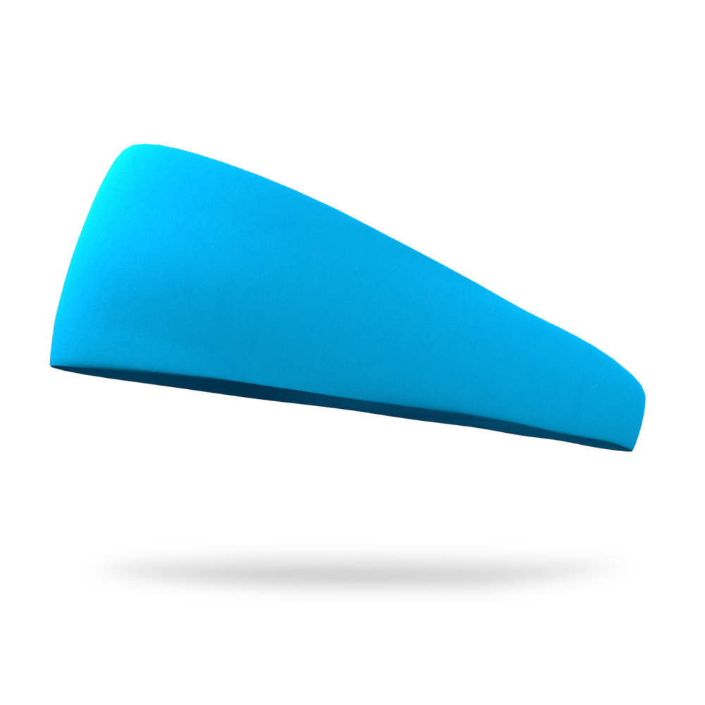 Solid color Aqua 3 Inch Tapered Sweat Wicking Headband