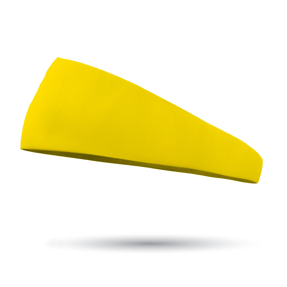 Solid color Athletic Yellow 3 Inch Tapered Sweat Wicking Headband