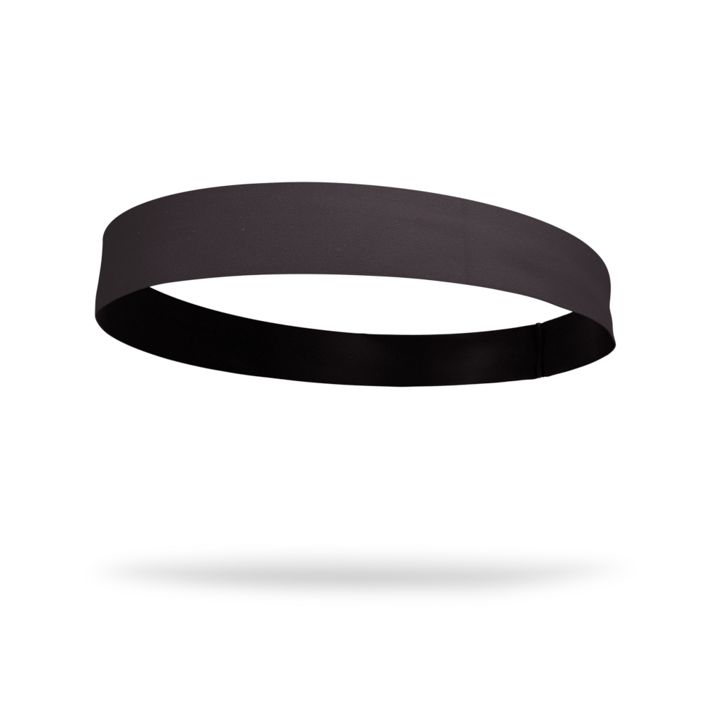 Solid color Black 2 Inch Flat Back Sweat Wicking Headband