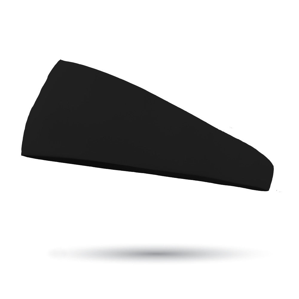 Solid color Black 3 Inch Tapered Sweat Wicking Headband