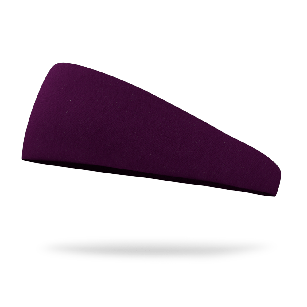 Solid color Eggplant 3 Inch Tapered Sweat Wicking Headband