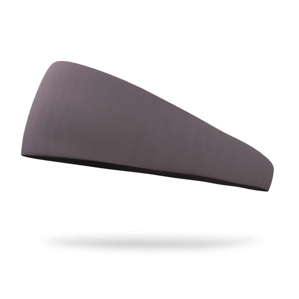 Solid color Gray 3 Inch Tapered Sweat Wicking Headband