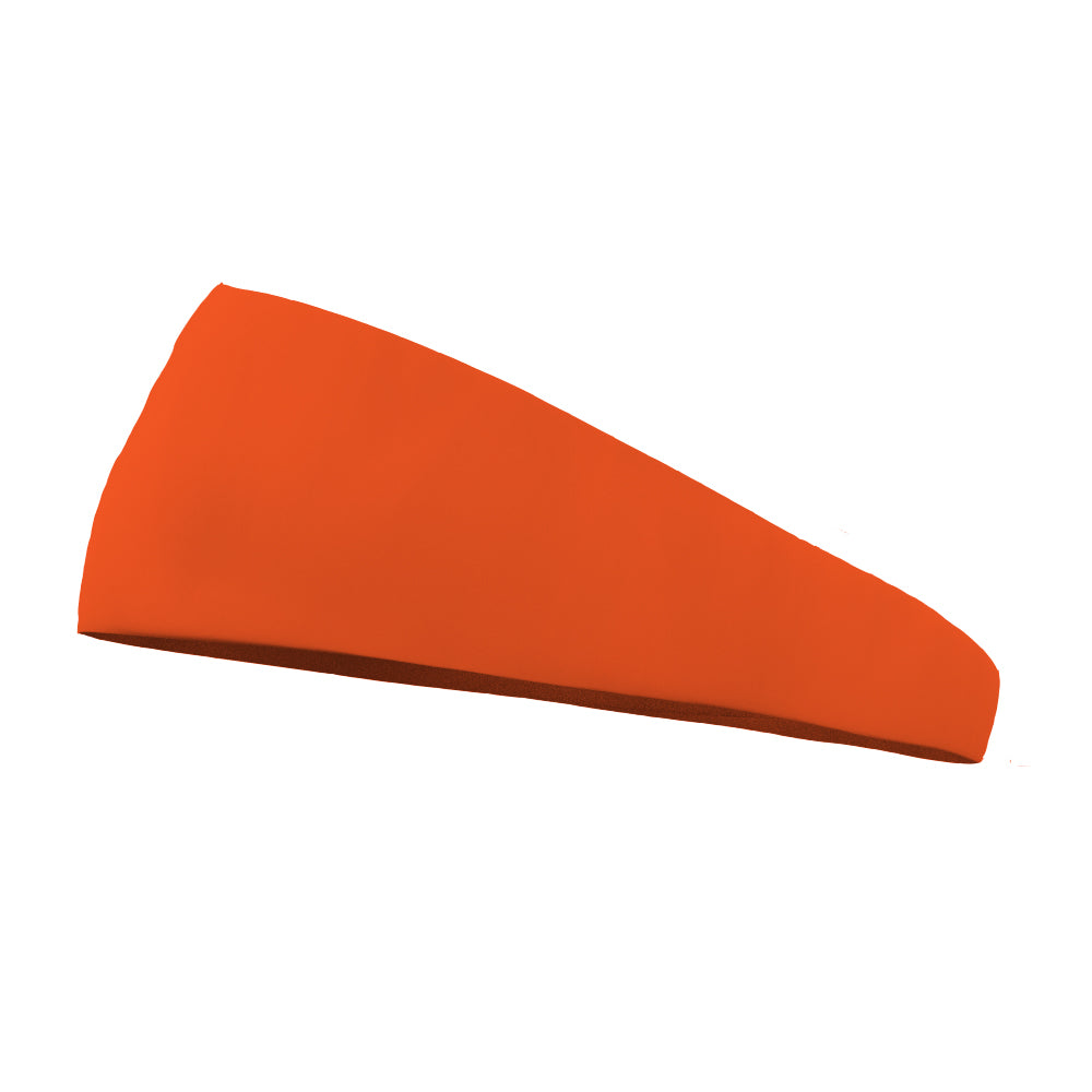 Solid color Neon Orange 3 Inch Tapered Sweat Wicking Headband