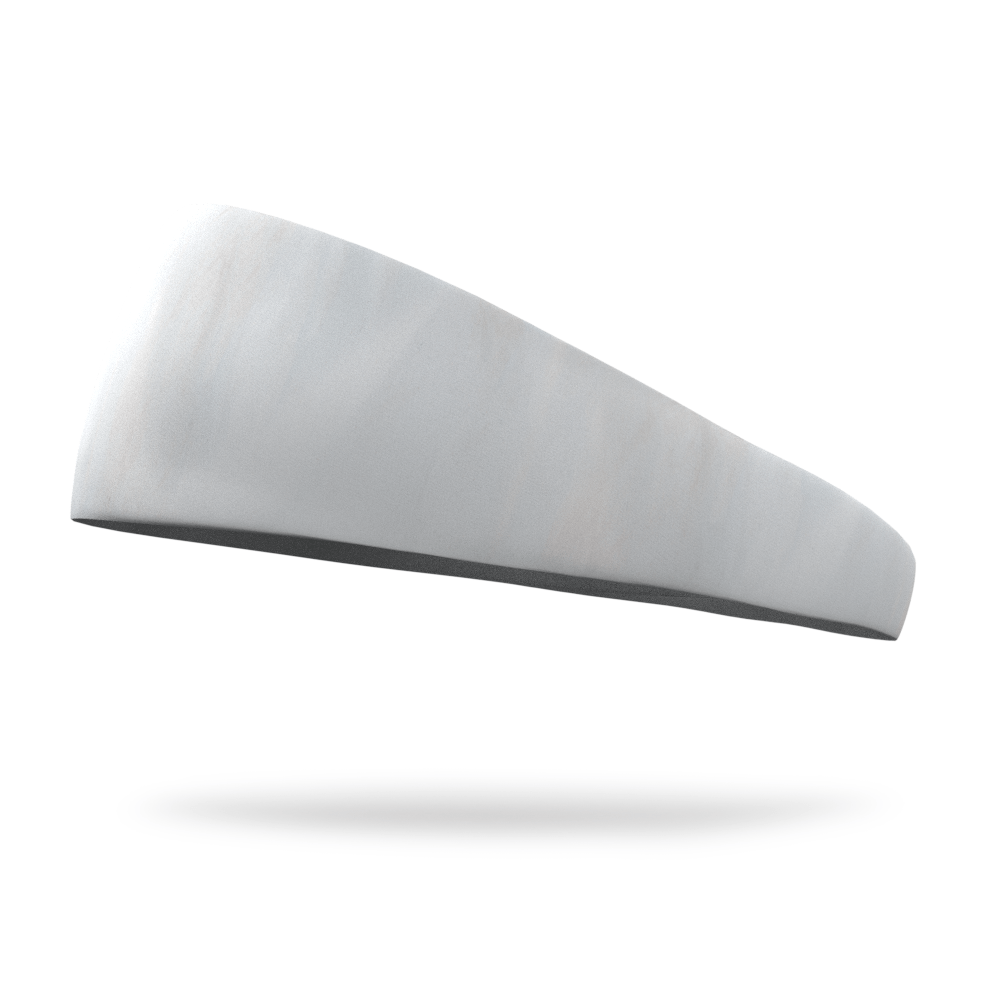 Solid color White 3 Inch Tapered Sweat Wicking Headband