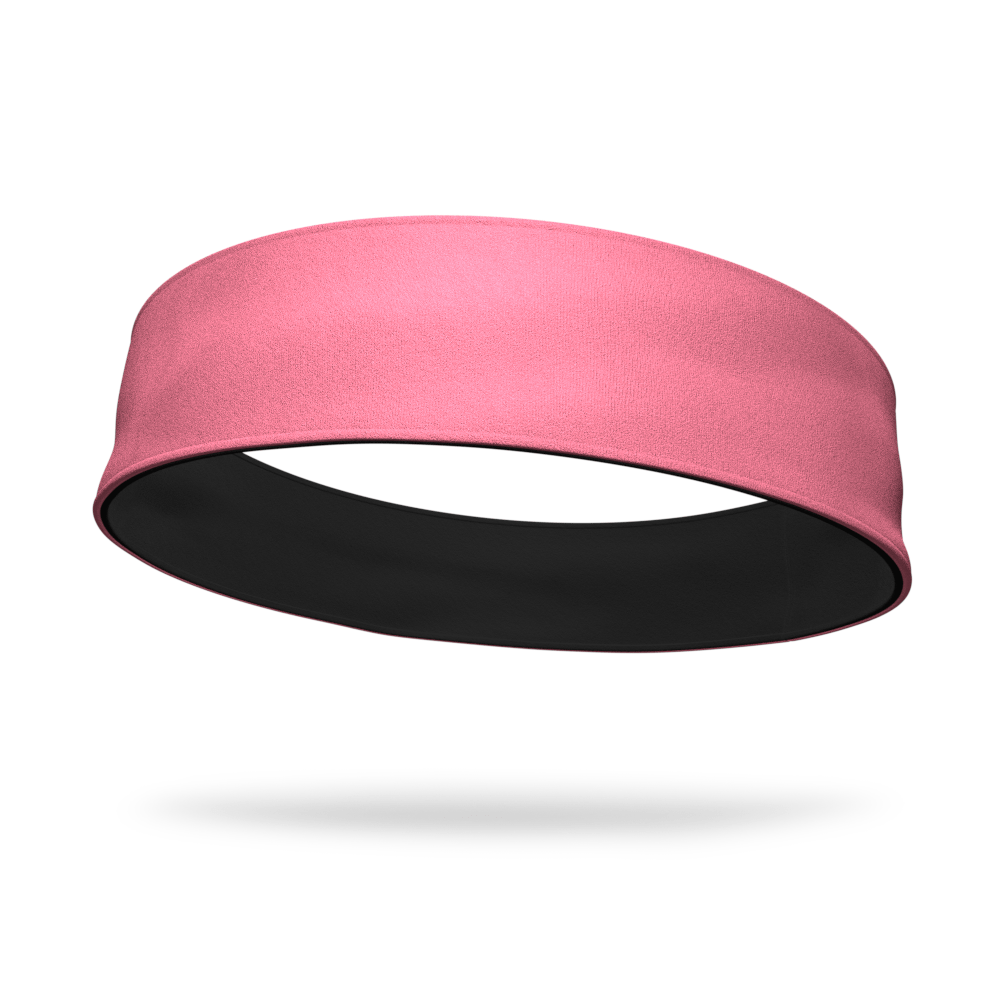 Black and Neon Coral Wicking Reversible Headband