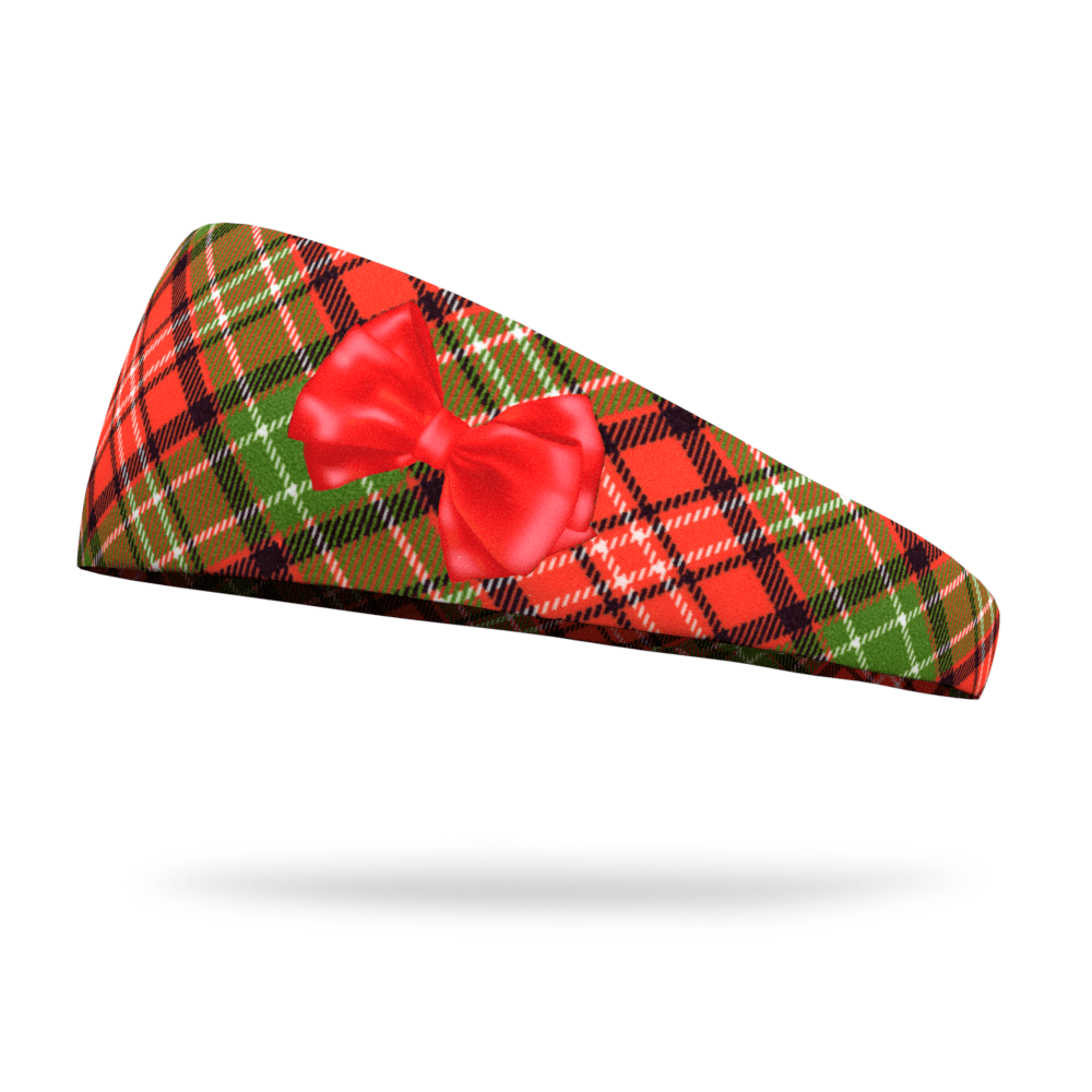 Holiday Plaid with Bow Wicking Dyed Headband